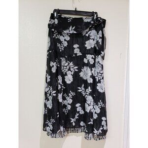 Requirements black and light gray floral, zebra lined, modest skirt, size 10